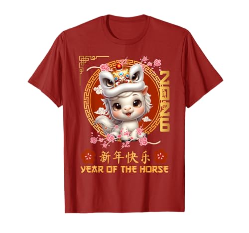 Jahr des Pferdes 2026 Chinesisches Mondneujahr 2026 Jungen Kinder T-Shirt von Year Of The Horse 2026 Happy Lunar New Year Tees
