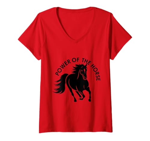 Damen Chinesisches Neujahr 2026 Pferd Sternzeichen Chinesische Laternen T-Shirt mit V-Ausschnitt Damen Chinesisches Neujahr 2026 Pferd Sternzeichen Chinesische Laternen T-Shirt mit V-Ausschnitt von Year of the Horse 2026 Lunar Zodiac Tees
