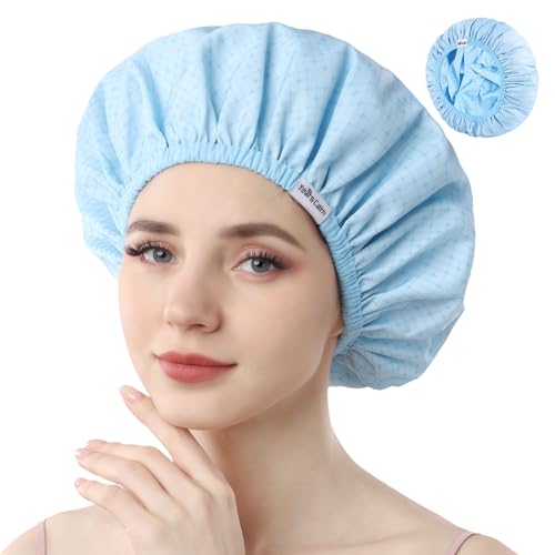 Years calm Duschhauben für Frauen, wiederverwendbar, wasserdicht, Muster und einfarbig, zweilagiges Design für zweilagige Nutzung, schützt das Haar in der Dusche, Spa, Kochen, Reinigen und Reisen von Years calm