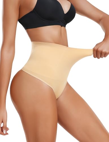 Yeblues Bauchweg Unterhose Damen Miederhose,Hohe Taille Nahtlos Stark Formend Bauch Weg Bauchkontrolle Unterwaesche,Hip Lifting Body Shaper Miederslips Figurformende Tanga Miederslips(N-3XL) von Yeblues