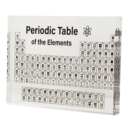 Real Elements Periodensystem, Klares, Ergonomisches Acryl-Display mit Ständer für das Klassenzimmer von Yechiry