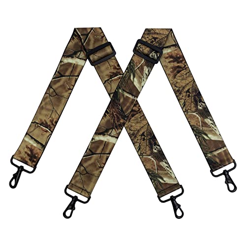 Yedilen Herren Hosenträger Heavy Duty Für Groß Und Hoch Breit Verstellbar Elastisch X Zurück Arbeit Mit Haken, Camo-Gelb, Einheitsgröße von Yedilen