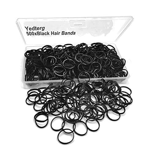 Yedtreg elastische Haarbänder, 500 Stück kleine Haargummibänder mit Box, weiche Mini-Haargummis für Damen, Haare, Kinderhaare, Zöpfe, Haare, Bart usw von Yedtreg