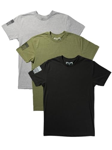 Yee Yee Apparel Essential T-Shirts für Herren, 3er-Pack – Herren-T-Shirt-Set mit Rundhalsausschnitt, einfarbige T-Shirts in Schwarz, Grau und Grün, Essentials Bundle, L Yee Yee Apparel Essential T-Shirts für Herren, 3er-Pack – Herren-T-Shirt-Set mit Rundhalsausschnitt, einfarbige T-Shirts in Schwarz, Grau und Grün, Essentials Bundle, L von Yee Yee