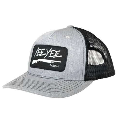 Yee Yee Apparel Steel Hat - Graue und schwarze Trucker-Mütze mit verstellbarem Snapback und Netzrücken, Herren-Schnappkappe mit Bekleidungspatch, vorgekrümmte Krempe Yee Yee Apparel Steel Hat - Graue und schwarze Trucker-Mütze mit verstellbarem Snapback und Netzrücken, Herren-Schnappkappe mit Bekleidungspatch, vorgekrümmte Krempe von Yee Yee