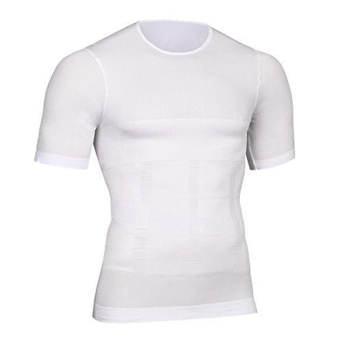YeeHoo Herren Kompressionsunterwäsche Taille Trainer Abnehmen Tank top figurformendes Unterhemd für Männer Sport Fitnessstudio T-Shirt Bodyshaper Bauchweg von YeeHoo