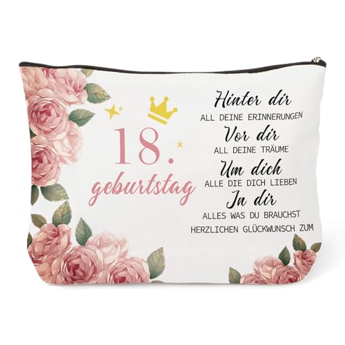 Geschenke Zum 18 Geburtstag Mädchen,Geschenk 18 Geburtstag Mädchen, 18 Geburtstag,Geschenke Zum 18 Geburtstag Mädchen,Kosmetiktasche Bag für Achtzehnten Geburtstagsgeschenke von Yeeaulpa