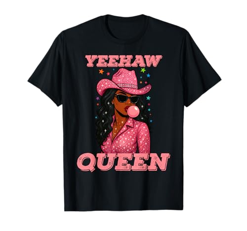 Yeehaw Queen Pink Western Cowgirl Schwarz Damen Rodeo T-Shirt Yeehaw Queen Pink Western Cowgirl Schwarz Damen Rodeo T-Shirt von Yeehaw Queen Black cowgirl Pink Western for Women