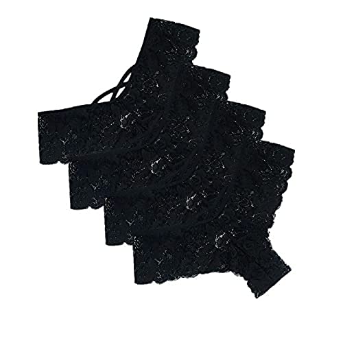 Yeehliny 4er Set String Tanga Damen Set Unterwäsche Tangas Unterhosen Spitze Sexy Panties Hipster Dessous Frauen Atmungsaktiv Niedrige Taille Slips Höschen SpitzenStrings von Yeehliny