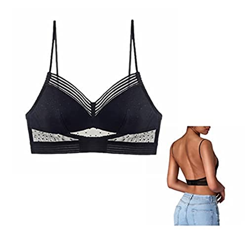 Yeehliny BHS für Rückenfreie Kleider Schöner Backless Bra Eleganter U-förmiger Rücken Comfort Lift-BH mit Niedrigem Rücken Spitze BH Für Yoga/Fitness/Laufen/Bewegung von Yeehliny