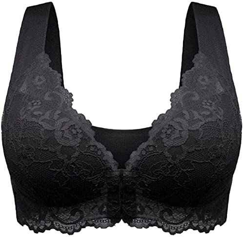 Yeehliny Damen BH Vorderverschluss BH ohne Bügel Frontverschluss BH Große Größen BH Damen Übergröße Sport-BH Komfort Bra Dünn Gepolsterte Unterwäsche von Yeehliny
