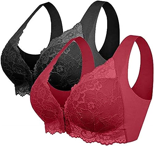 Yeehliny Damen BH Vorderverschluss BH ohne Bügel Frontverschluss BH Große Größen BH Damen Übergröße Sport-BH Komfort Bra Dünn Gepolsterte Unterwäsche Yeehliny Damen BH Vorderverschluss BH ohne Bügel Frontverschluss BH Große Größen BH Damen Übergröße Sport-BH Komfort Bra Dünn Gepolsterte Unterwäsche von Yeehliny