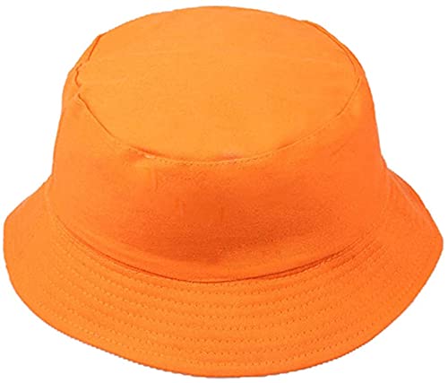 Yeehliny Fischerhut Unisex Herren Damen Bucket Hat Super Komfortable Fishermütze Modische Reine Farbe Sonnenhut Faltbar Anglerhut Strandhut Outdoor-Hut Hut Kappen Freizeithut (Orange) von Yeehliny