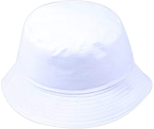 Yeehliny Fischerhut Unisex Herren Damen Bucket Hat Super Komfortable Fishermütze Modische Reine Farbe Sonnenhut Faltbar Anglerhut Strandhut Outdoor-Hut Hut Kappen Freizeithut (Weiß) von Yeehliny