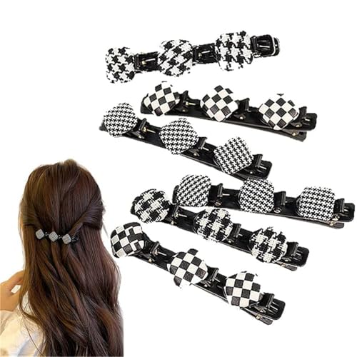 Yeehliny Haarspange mit Kristallblume, Strass Haarspange, Geflochtene Haarspangen, Strasssteine Haarspange für Damen,Modische Doppelknall Haarklemmen Haarclips,Haarclips Haarschmuck (6PCS/01#) von Yeehliny