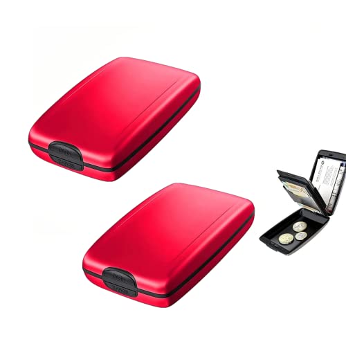 Yeehliny Kreditkartenetui aus Aluminium Portemonnaie Etuis RFID Sichere EIN- und Auszahlungen Geldbörse RFID-blockierender Halter Brieftasche RFID Blockierung Kartenetui für Damen Herren (2PC-D) von Yeehliny