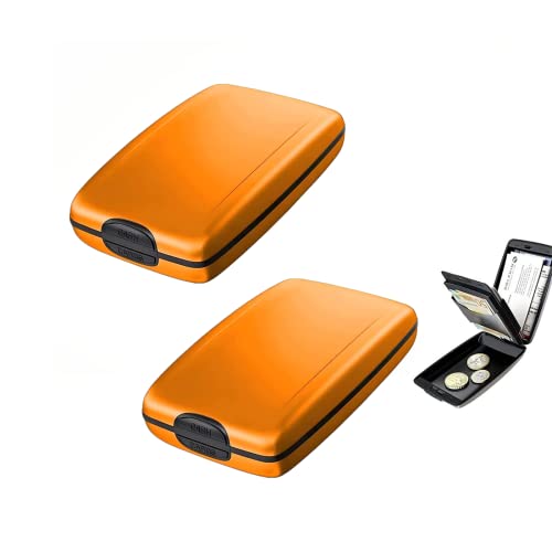 Yeehliny Kreditkartenetui aus Aluminium Portemonnaie Etuis RFID Sichere EIN- und Auszahlungen Geldbörse RFID-blockierender Halter Brieftasche RFID Blockierung Kartenetui für Damen Herren (2PC-F) von Yeehliny