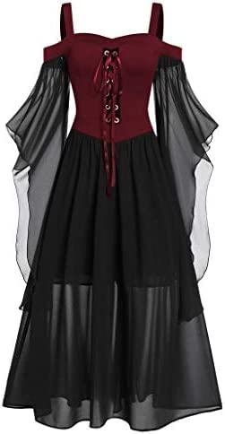 Yeehliny Mittelalter Kleid Damen Renaissance Mittelalter Kostüme Kleid Trompetenärmel Gothic Retro Kleid Halloween Fasching Karneval Kostüm Vintage Mittelalterkleid für Damen Yeehliny Mittelalter Kleid Damen Renaissance Mittelalter Kostüme Kleid Trompetenärmel Gothic Retro Kleid Halloween Fasching Karneval Kostüm Vintage Mittelalterkleid für Damen von Yeehliny