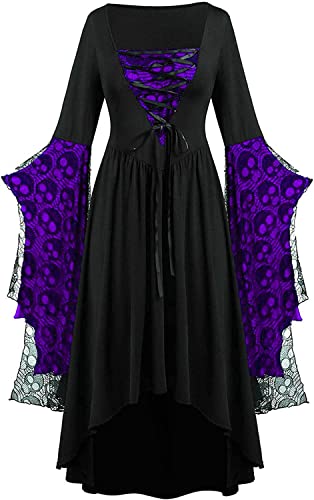 Yeehliny Mittelalter Kleid Damen Renaissance Mittelalter Kostüme Kleid Trompetenärmel Gothic Retro Kleid Halloween Fasching Karneval Kostüm Vintage Mittelalterkleid für Damen Yeehliny Mittelalter Kleid Damen Renaissance Mittelalter Kostüme Kleid Trompetenärmel Gothic Retro Kleid Halloween Fasching Karneval Kostüm Vintage Mittelalterkleid für Damen von Yeehliny