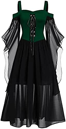 Yeehliny Damen Mittelalter Kostm Renaissance Maxikleid Gothic Retro Halloween Fasching Karneval Cosplay Vintage Mittelalterkleid fr Damen von Yeehliny