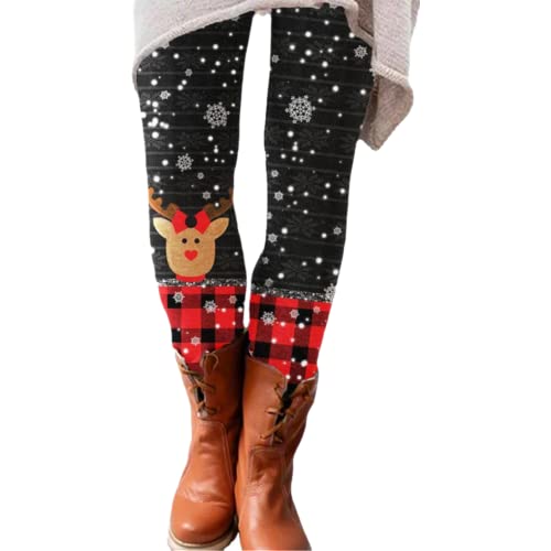 Yeehliny Strumpfhose Damen Winter Weihnachten Muster Thermo Leggings Weihnachtsleggins Thermoleggings Winterleggins Winterhose Freizeithosen von Yeehliny