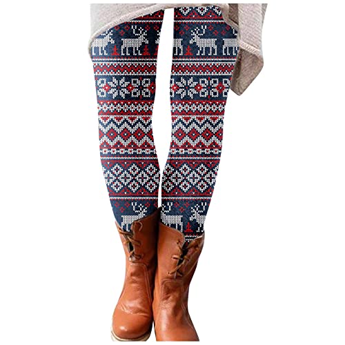 Yeehliny Strumpfhose Damen Winter Weihnachten Muster Thermo Leggings Weihnachtsleggins Thermoleggings Winterleggins Winterhose Freizeithosen von Yeehliny