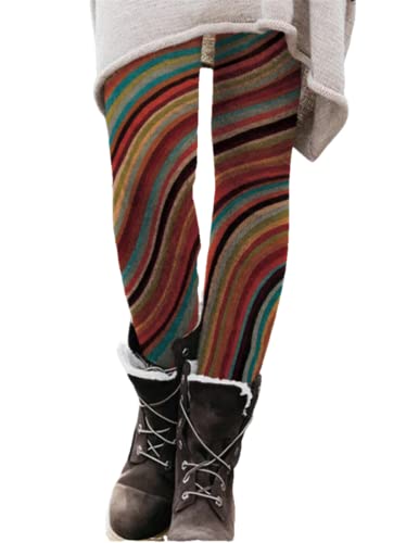 Yeehliny Strumpfhose Damen Winter Weihnachten Muster Thermo Leggings Weihnachtsleggins Thermoleggings Winterleggins Winterhose von Yeehliny