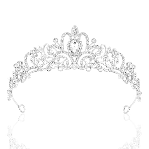 Yeenano Tiara for Women Crystal Wedding Crown Girls Pageant Tiara Headband Princess Queen Silver Carnival Headdress Birthday Crown Gifts Adult Prom Bride Bridal Crown Halloween Christmas von Yeenano