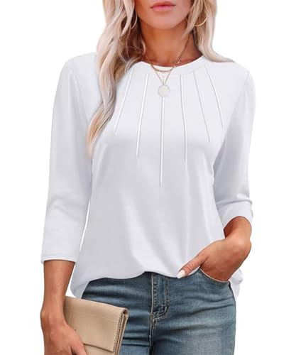Yeenily Damen Bluse Langarm 3/4 Tunika Runde Ausschnitt Longshirt Mode Freizeit Oberteil Elegant Hemd Tops Lässig Lockere Tshirt Yeenily Damen Bluse Langarm 3/4 Tunika Runde Ausschnitt Longshirt Mode Freizeit Oberteil Elegant Hemd Tops Lässig Lockere Tshirt von Yeenily