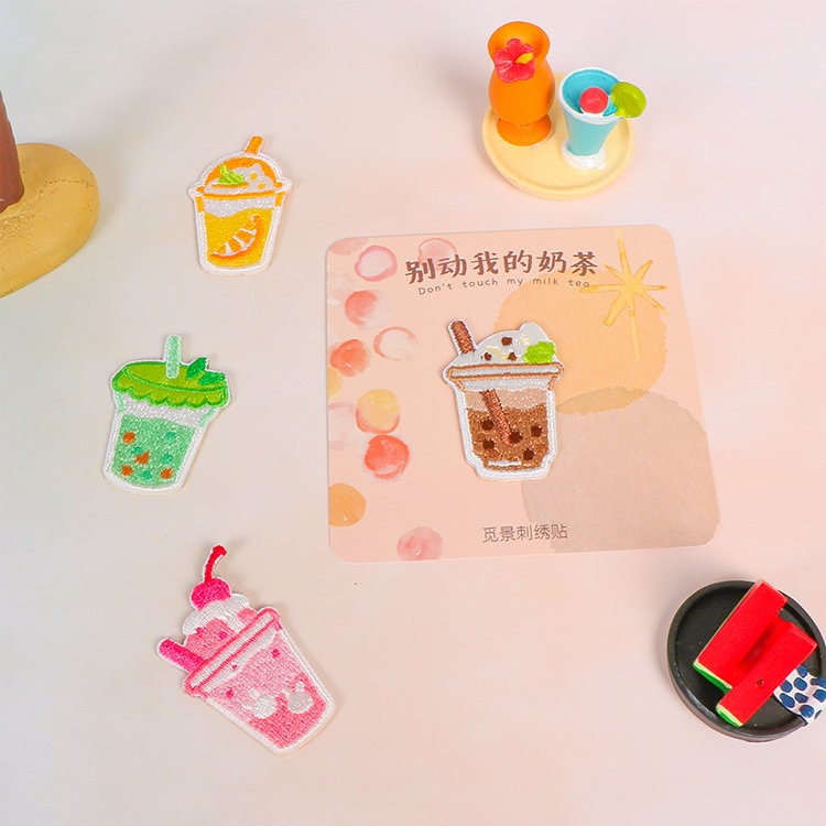 Bubble Tea Aufnäher Selbstklebende Applikation von Yeestore