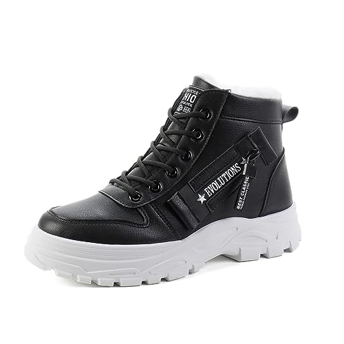 Yeeteepot Damen Winterstiefel Warm Gefütterte Winterschuhe Rutschfeste Stiefeletten Kurzschaft Stiefel Winter Outdoor Schneestiefel Schwarz 40 EU von Yeeteepot