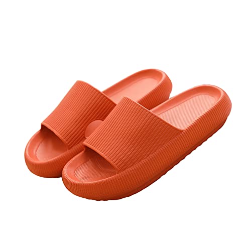 Yeeteepot Herren Damen Badeschlappen Cozislides Dusch Badeschuhe Bequeme Home Slippers Wolke Hausschuhe Badelatschen Sommer Rutschfeste Pantoffeln, Orange 34/35 EU von Yeeteepot