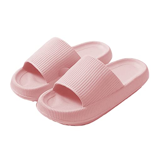 Yeeteepot Herren Damen Badeschlappen Cozislides Dusch Badeschuhe Bequeme Home Slippers Wolke Hausschuhe Badelatschen Sommer Rutschfeste Pantoffeln, Rosa 34/35 EU von Yeeteepot