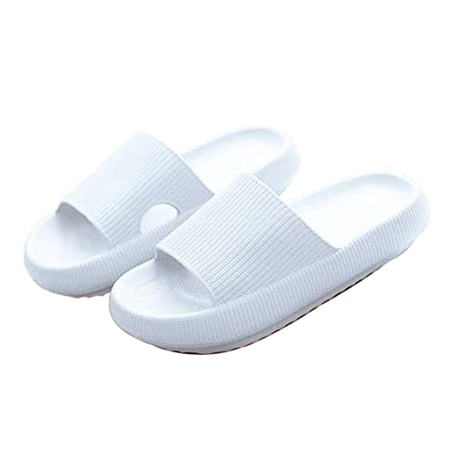 Yeeteepot Herren Damen Badeschlappen Cozislides Dusch Badeschuhe Bequeme Home Slippers Wolke Hausschuhe Badelatschen Sommer Rutschfeste Pantoffeln, Weiß 42/43 EU von Yeeteepot