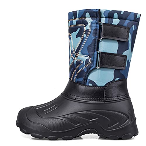 Yeeteepot Herren Schneestiefel Warm Gefütterte Winterstiefel Outdoor Wasserfest Kampfstiefel Rutschfester Jagdstiefel Komfortabel Angelstiefel 44 EU = Etikett 45 von Yeeteepot