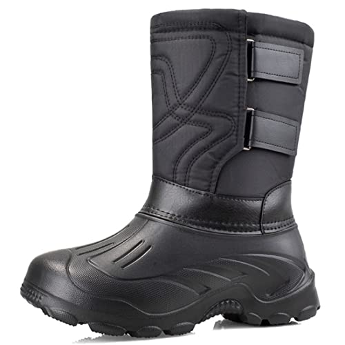 Yeeteepot Herren Schneestiefel Warm Gefütterte Winterstiefel Outdoor Wasserfest Kampfstiefel Rutschfester Jagdstiefel Komfortabel Angelstiefel 42 EU = Etikett 43 von Yeeteepot