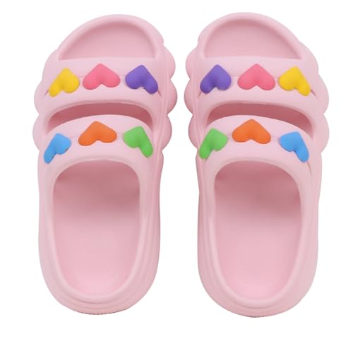 Yeeteepot Kinder Badelatschen Sommer Hausschuhe Mädchen Damen Weiche Badeschlappen Cozy Slides Schlappen Pantoletten Rutschfeste Strand Sandalen Rosa 34/35 EU von Yeeteepot