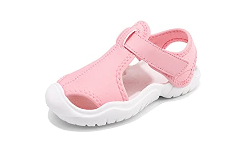 Yeeteepot Kinder Sandalen Jungen Mädchen Strandschuhe Sommer Geschlossene Outdoorsandalen Rutschfest Trekkingsandalen Atmungsaktiv Wandersandalen Rosa 29 EU = 30 CN von Yeeteepot