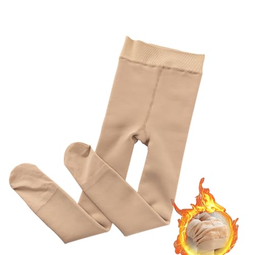 Yeeteepot Mädchen Warm Strumpfhose Winter Gefüttert Leggings Kinder Einfarbig Strumpfhosen Weiche Leggings Thermo Verdicken Hose Strümpfe A-Braun Verdickt S von Yeeteepot