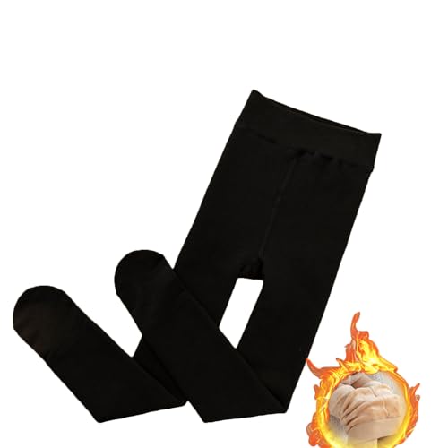 Yeeteepot Mädchen Warm Strumpfhose Winter Gefüttert Leggings Kinder Einfarbig Strumpfhosen Weiche Leggings Thermo Verdicken Hose Strümpfe A-Schwarz Verdickt S von Yeeteepot