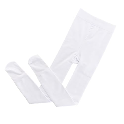 Yeeteepot Mädchen Warm Strumpfhose Winter Gefüttert Leggings Kinder Einfarbig Strumpfhosen Weiche Leggings Thermo Verdicken Hose Strümpfe A-Weiß Regular M von Yeeteepot