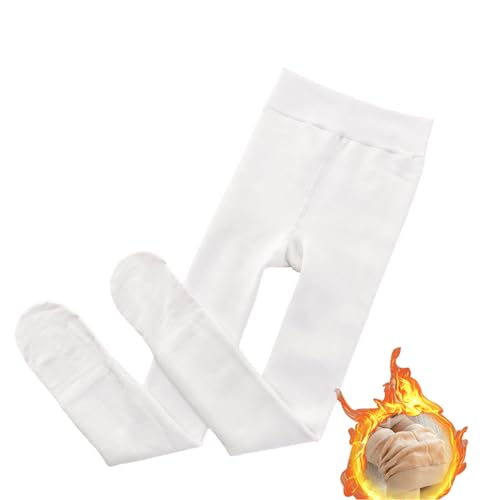 Yeeteepot Mädchen Warm Strumpfhose Winter Gefüttert Leggings Kinder Einfarbig Strumpfhosen Weiche Leggings Thermo Verdicken Hose Strümpfe A-Weiß Verdickt L von Yeeteepot