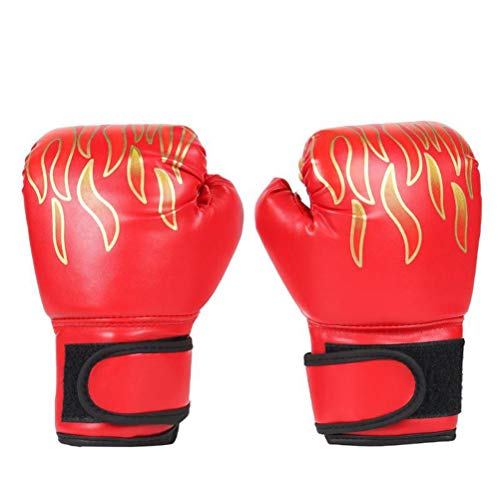 Yeeyf Gold Boxhandschuhe, Boxsack Kinder, Boxer, Kleinkind Boxhandschuhe, 1 Paar Verstellbare Professionelle Mesh Atmungsaktive Leder Flamme Handschuhe Box Trainingshandschuhe von Yeeyf