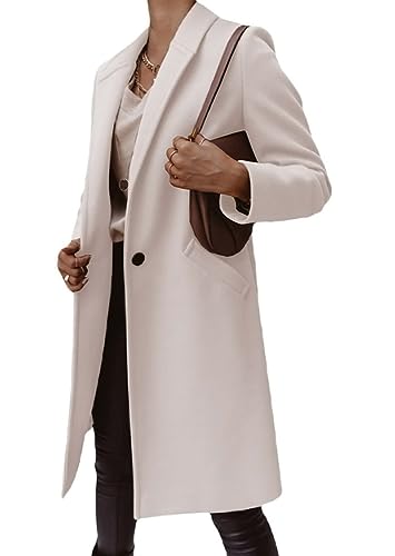 Yegirlzs Damen Trenchcoat Wollmantel Revers Windjacke Warm Wintermantel Langarm Elegant Mantel Jacke Parka Overcoat Herbst Winter A Beige XL Yegirlzs Damen Trenchcoat Wollmantel Revers Windjacke Warm Wintermantel Langarm Elegant Mantel Jacke Parka Overcoat Herbst Winter A Beige XL von Yegirlzs