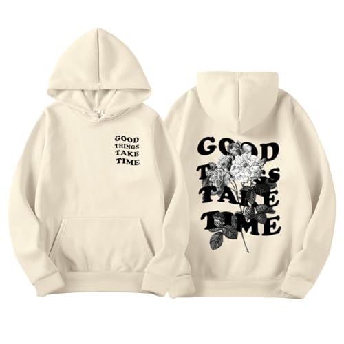 Yegirlzs Herren Kapuzenpullover Vintage Hoodie Männer mit Backprint Sweatshirt mit Kapuze Langarm Kapuzenpulli Vintage Oversize Streetwear Frühling Herbst Winter A Beige M von Yegirlzs