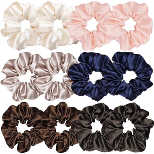 Yehanxue 12 Stück Satin-Seiden-Haarbänder, weiche Haarbänder, modisches Haar-Accessoire, Haargummis, Haargummis für Damen und Mädchen Yehanxue 12 Stück Satin-Seiden-Haarbänder, weiche Haarbänder, modisches Haar-Accessoire, Haargummis, Haargummis für Damen und Mädchen von Yehanxue