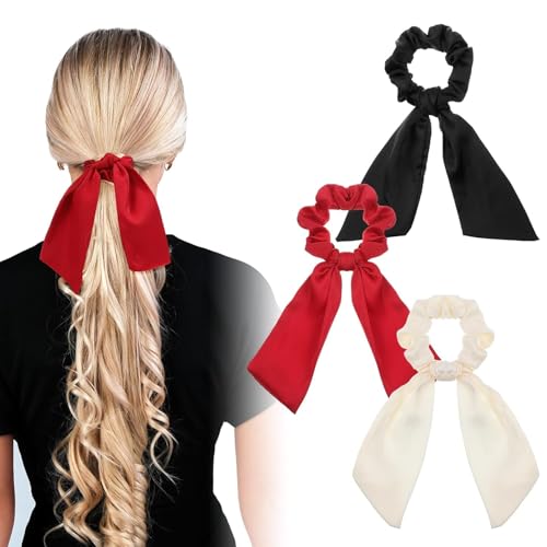 Yehanxue 3-teiliges Set mit Satinschleifen-Stirnbändern, Schwanzstirnbändern und elastischen Haargummis Yehanxue 3-teiliges Set mit Satinschleifen-Stirnbändern, Schwanzstirnbändern und elastischen Haargummis von Yehanxue