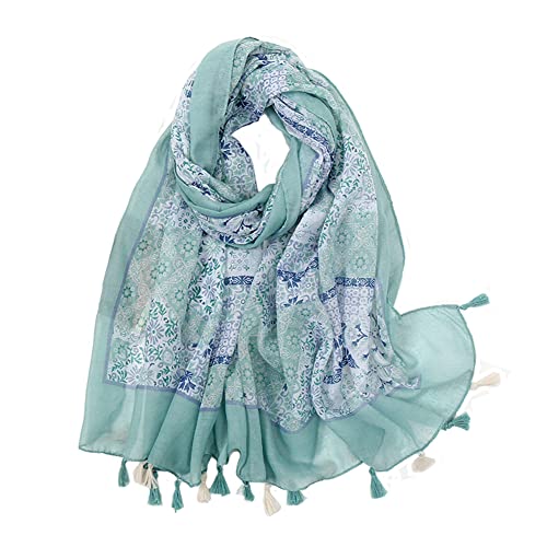 Yeieeo Boho-Schal für Damen, leicht, Blumendruck, Herbst, Winter, modisch, Fransenschal, Medium Yeieeo Boho-Schal für Damen, leicht, Blumendruck, Herbst, Winter, modisch, Fransenschal, Medium von Yeieeo