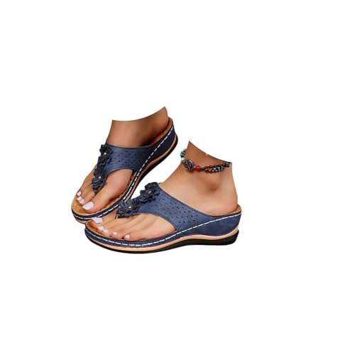 2025 Orthopädische Hausschuhe Damen Sommer Offen Elegant Mit Keilabsatz Leichte Sandalen Bequeme Unterstützung Bogen Rutschfest Flip Flops Meer Haus Hausschuhe Leder Hausschuhe Flip Flop Dusche Strand von Yekdmxop