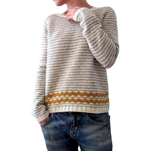 Pullover Damen Elegant Winter Pullover Stehkragen/Rundhals Plus Size Norweger Pullover Elegante Pullover Sweater Warme Pullover Lässige Pullover Mit Passform Tops Weiches Sweatshirt Bequem Herbst von Yekdmxop